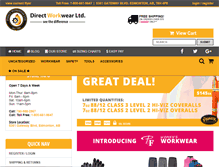 Tablet Screenshot of directworkwear.com